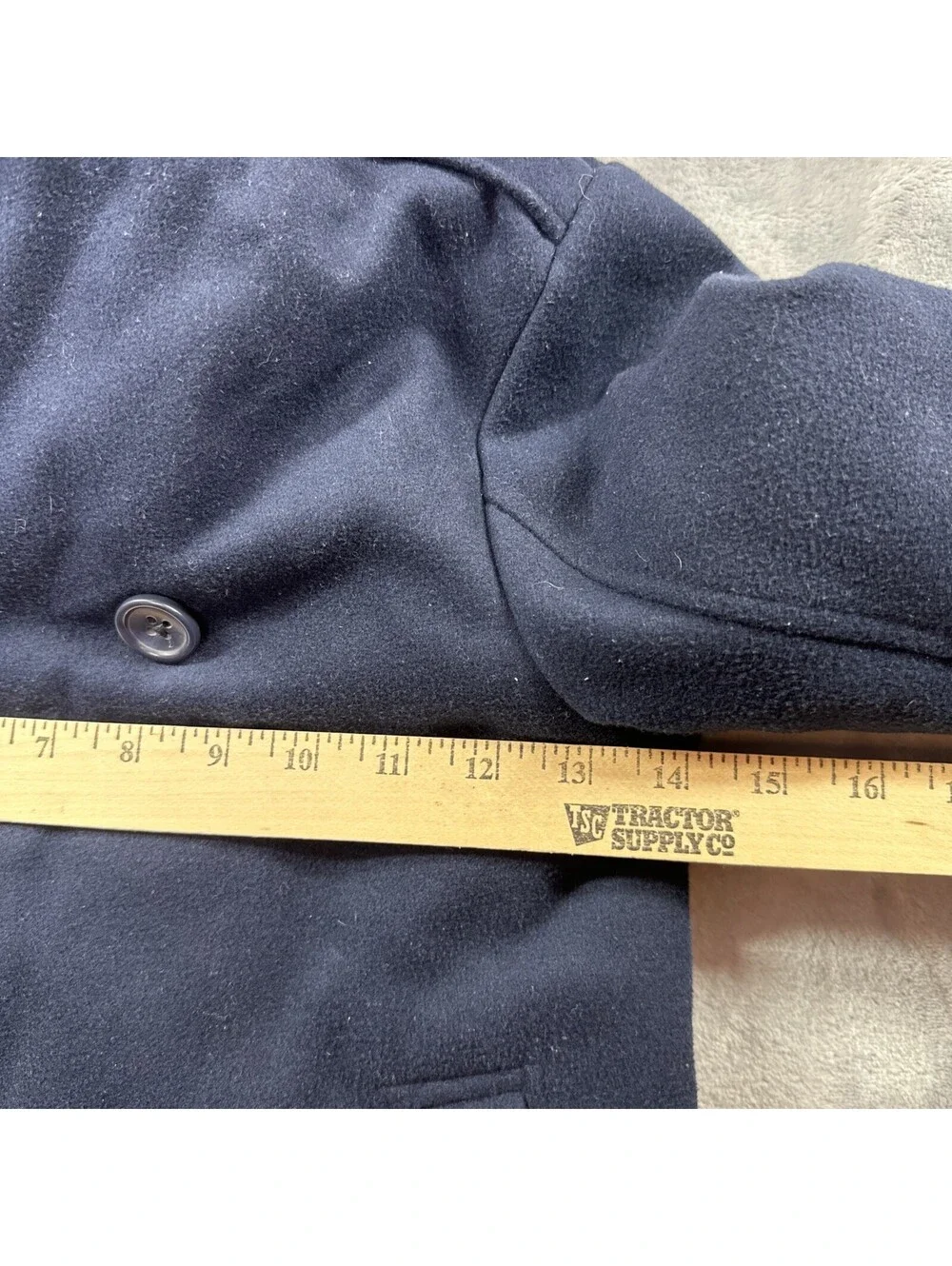 London Fog Gray Double Breasted Pea Coat Jacket Size 5 / 6 Pockets Lined